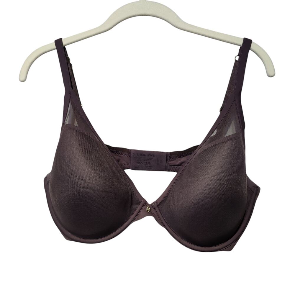 ThirdLove 36E 24/7 Classic Contour Plunge Underwire Bra Purple Comfortable